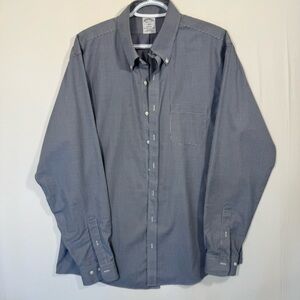 Brooks‎ Brothers Regent Original Polo Button Up Shirt 16.5 6/7 Navy Micro Check